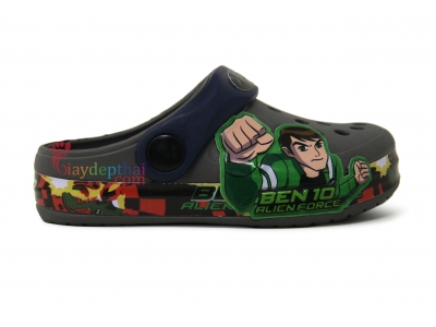 Giày sục Thái Lan Bé Trai Ben 10 (Xám)