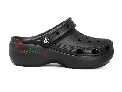 Giày sục nữ Crocs đế cao 5 cm (Đen)