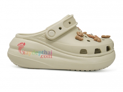 Giày sục nữ Crocs đế cao 7cm (Kem)