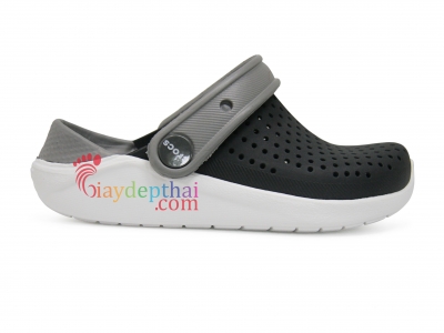 Giày sục bé trai bé gái Crocs Literide Clog Kids (Xám Đen)