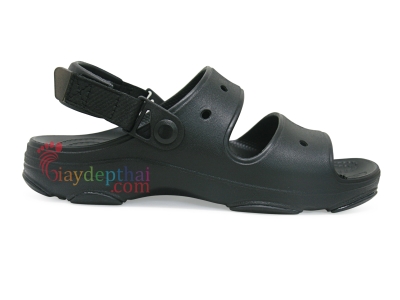 Giày sandal nam nữ IP001 hai quai ngang (Đen)