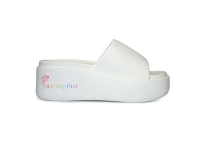 Dép nữ Thái Lan quai ngang Konnichiwa Mio, cao 6p (Kem)