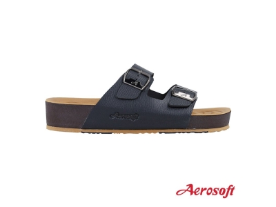 Dép nam nữ Thái Lan hai quai ngang Aerosoft SU6245 (Đen)