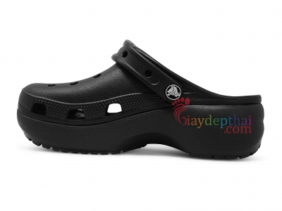 Giày sục nữ Crocs đế cao 5 cm (Đen)