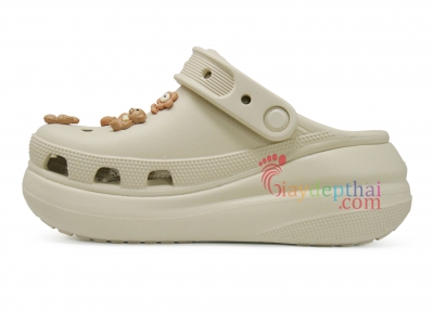 Giày sục nữ Crocs đế cao 7cm (Kem)