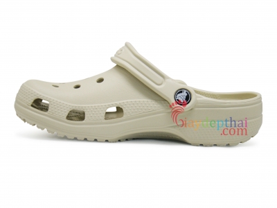 Giày sục unisex nam nữ Crocs Classic 10001 (Kem)