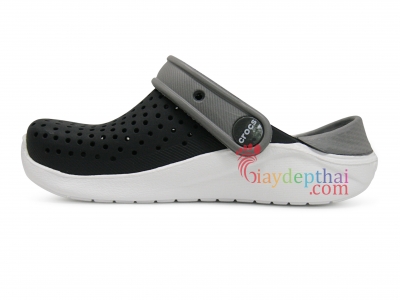 Giày sục bé trai bé gái Crocs Literide Clog Kids (Xám Đen)