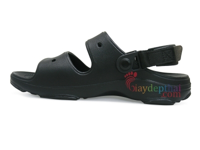 Giày sandal nam nữ IP001 hai quai ngang (Đen)