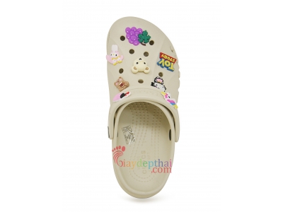 Giày sục nữ Crocs Chữ đế cao 5 cm (Kem)