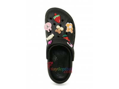 Giày sục nữ Crocs Chữ đế cao 5 cm (Đen)