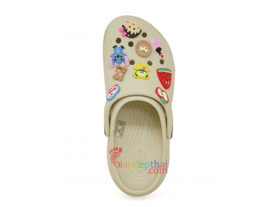 Giày sục nữ Crocs đế cao 5 cm (Kem)