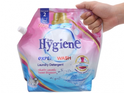 Nước giặt xả Hygiene túi 1.8 lít hồng Expert Wash hương hoa nhẹ nhàng