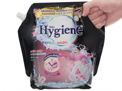 Nước giặt xả Hygiene túi 1.8 lít đen Expert Wash hương hoa mẫu đơn