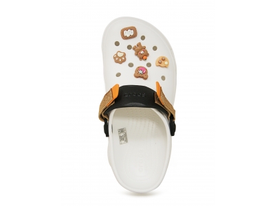 Giày sục nam nữ Crocs Clog (Trắng Đen Cam)