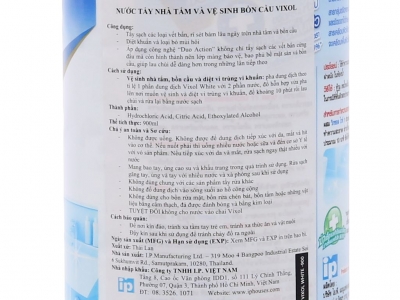 Nước tẩy bồn cầu & nhà tắm Vixol White 900ml