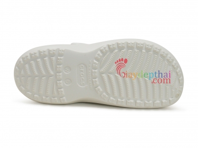 Giày sục nữ Crocs Chữ đế cao 5 cm (Trắng)