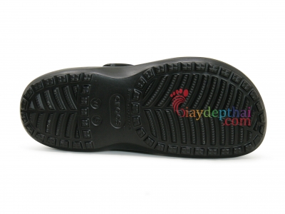 Giày sục nữ Crocs Chữ đế cao 5 cm (Đen)