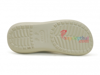 Dép nữ hai quai ngang Crocs (Kem) - 7 phân