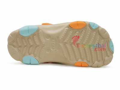 Giày sục nam nữ Crocs Clog (Kem Cam Xanh)