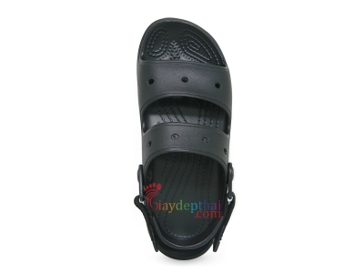 Giày sandal nam nữ IP001 hai quai ngang (Đen)