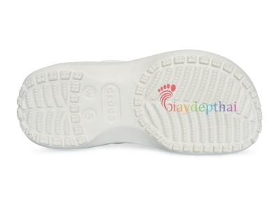 Giày sục nữ Crocs đế cao 5 cm (Trắng)